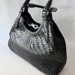 Cole Haan Genevieve Weave Small Triangle Tote - Black